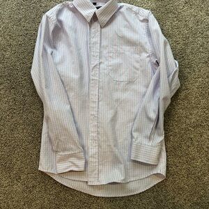 Andrew Fezza Boys Blue Striped Dress Shirt